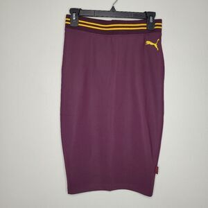 Puma X Savage Fenty Womens Varsity Banded Pencil Knee Length Skirt University